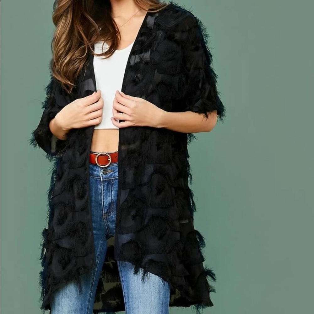 LAST ONE! Black eyelash kimono